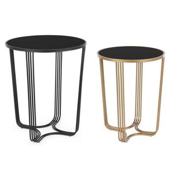 Table d&#039;appoint Afef or/noir (lot de 2)