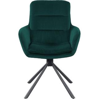 mutoni Chaise de salle à manger avec accoudoirs Zupstix vert  