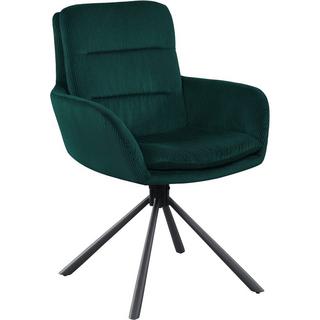 mutoni Chaise de salle à manger avec accoudoirs Zupstix vert  