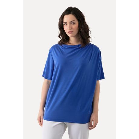 Ulla Popken  T-shirt con lyocell, scollo a goccia e mezze maniche 