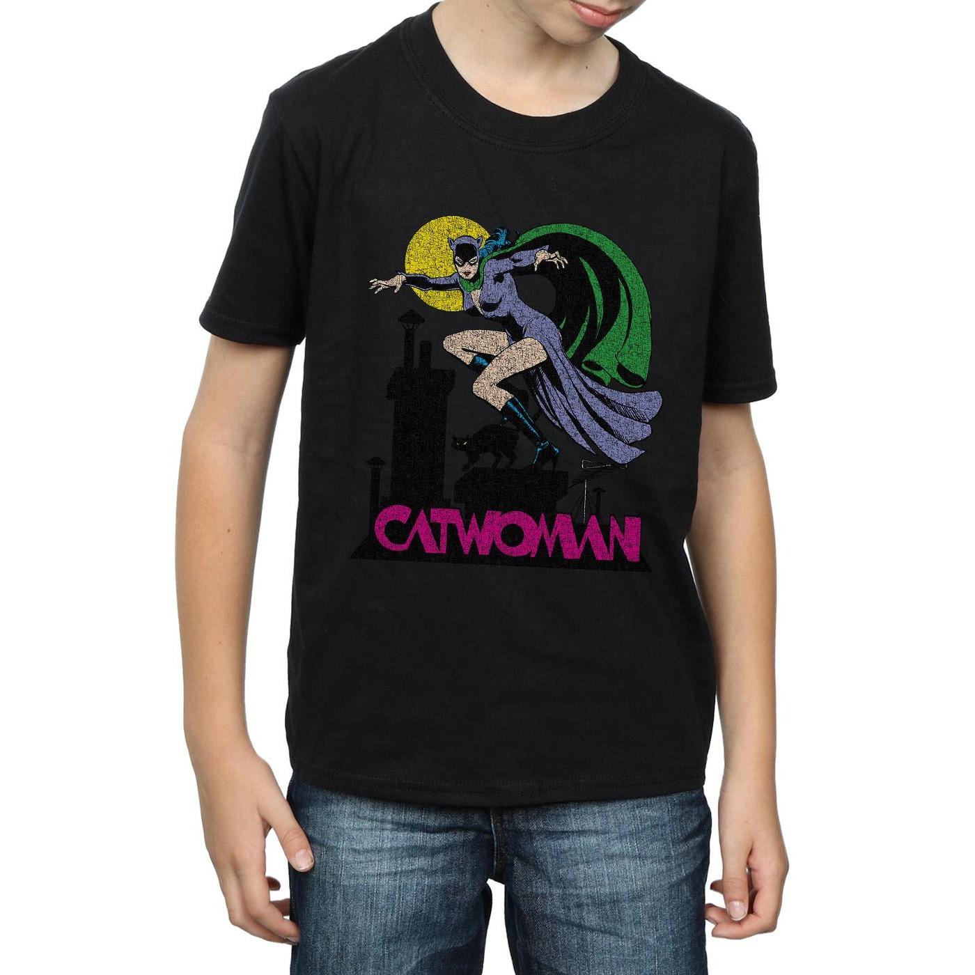 DC COMICS  Catwoman Crackle Logo TShirt 