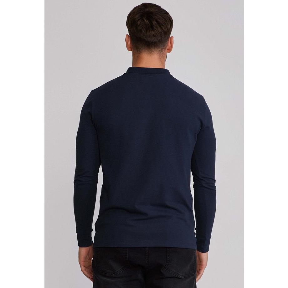 Sik Silk Polo à manches longues avec fermeture éclair  