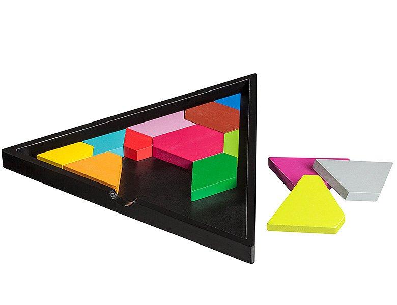 Philos  3508 IQ Dreieck, Triangle, Mehrfarbig, aus Holz, 13 Spielsteine 