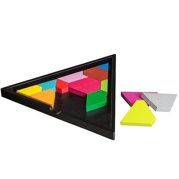 3508 IQ Dreieck, Triangle, Mehrfarbig, aus Holz, 13 Spielsteine