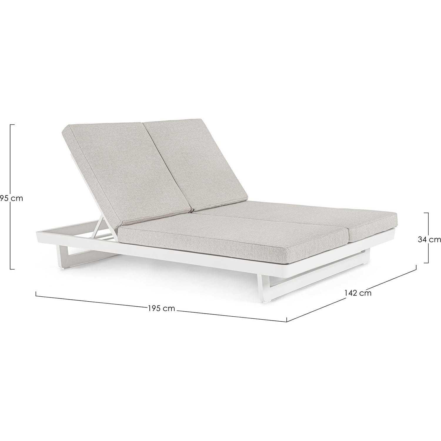 mutoni Transat de jardin double Infinity blanc  