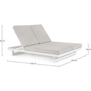 mutoni Transat de jardin double Infinity blanc  