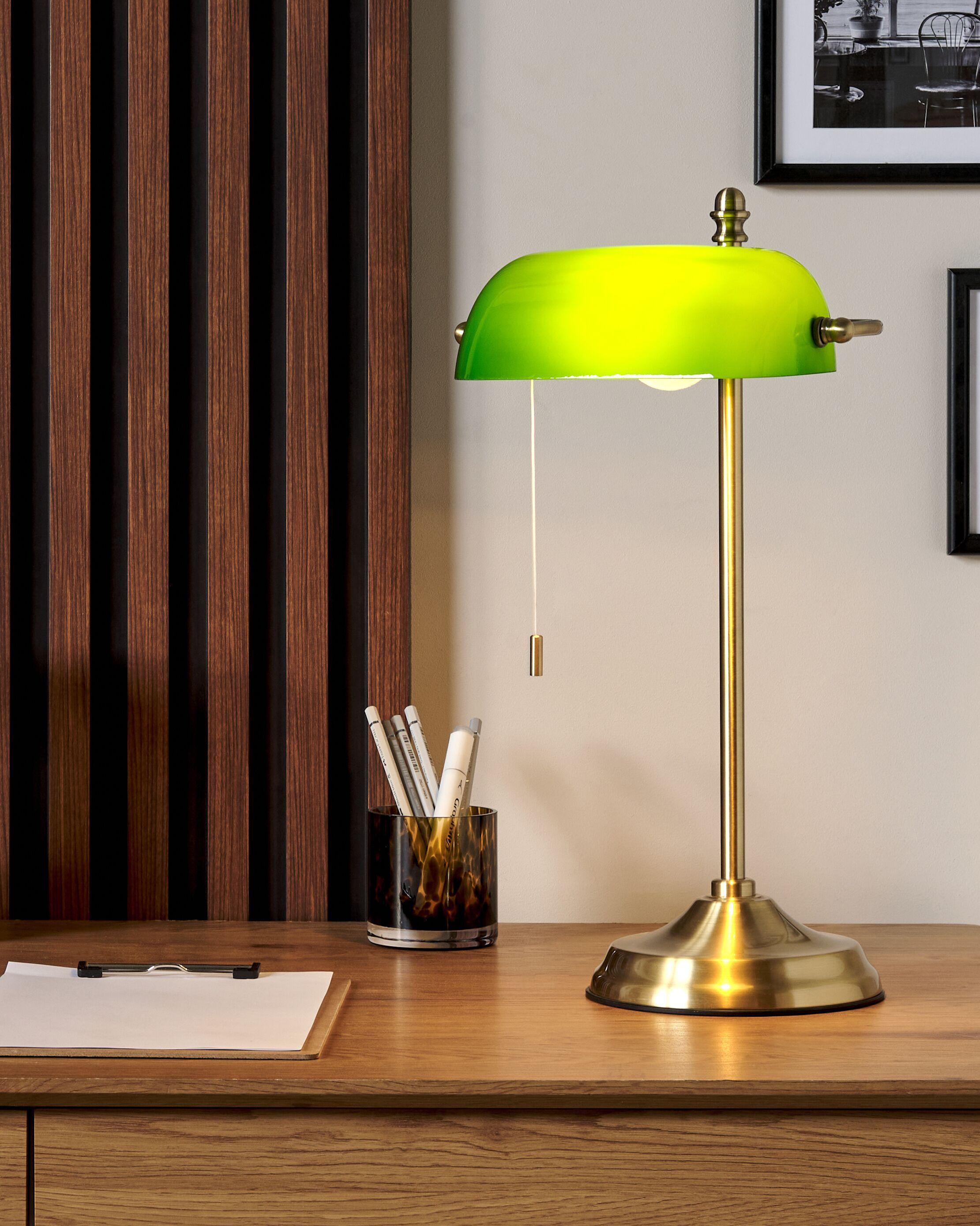 Beliani Lampe de bureau en Verre Rétro MARAVAL  