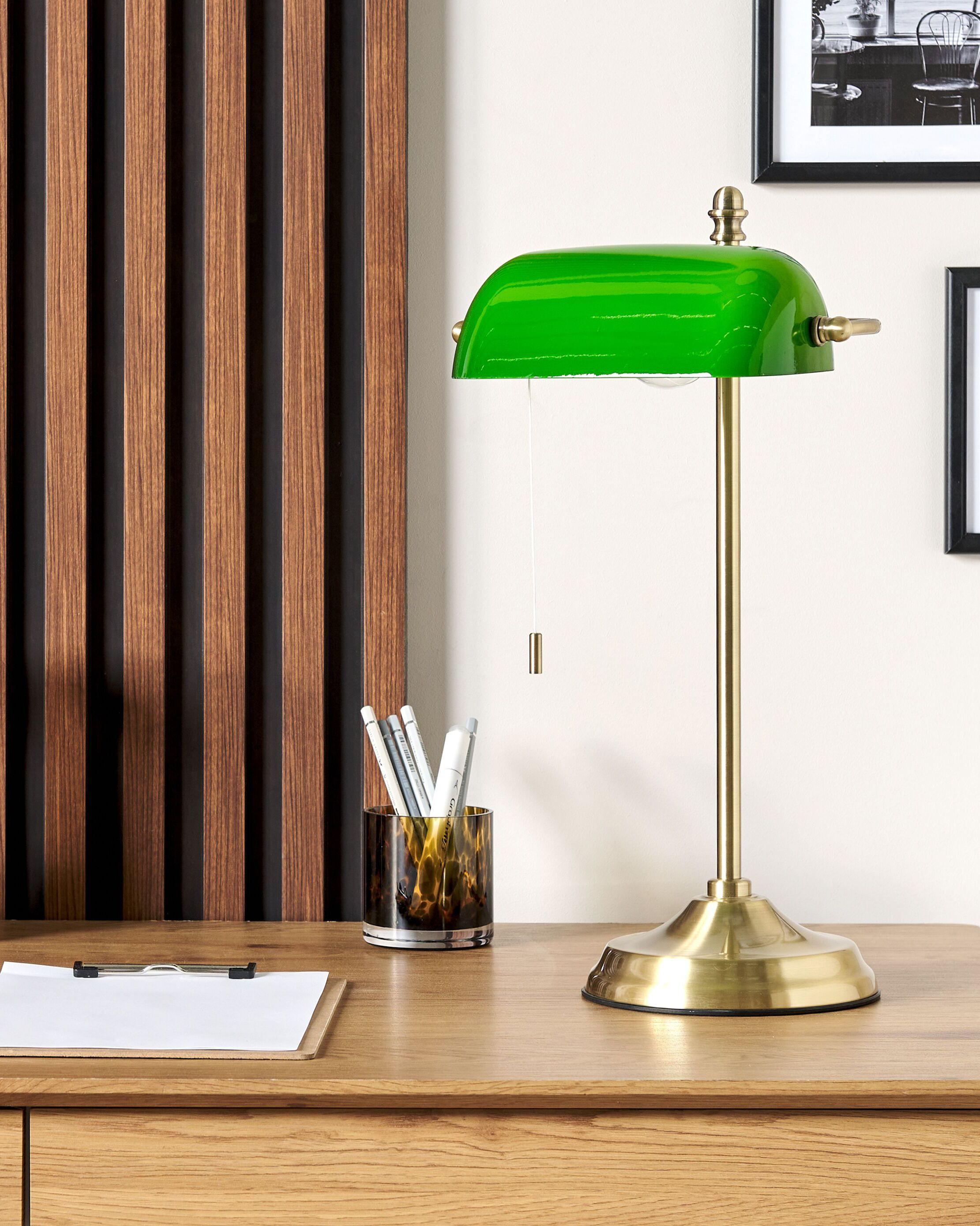 Beliani Lampe de bureau en Verre Rétro MARAVAL  