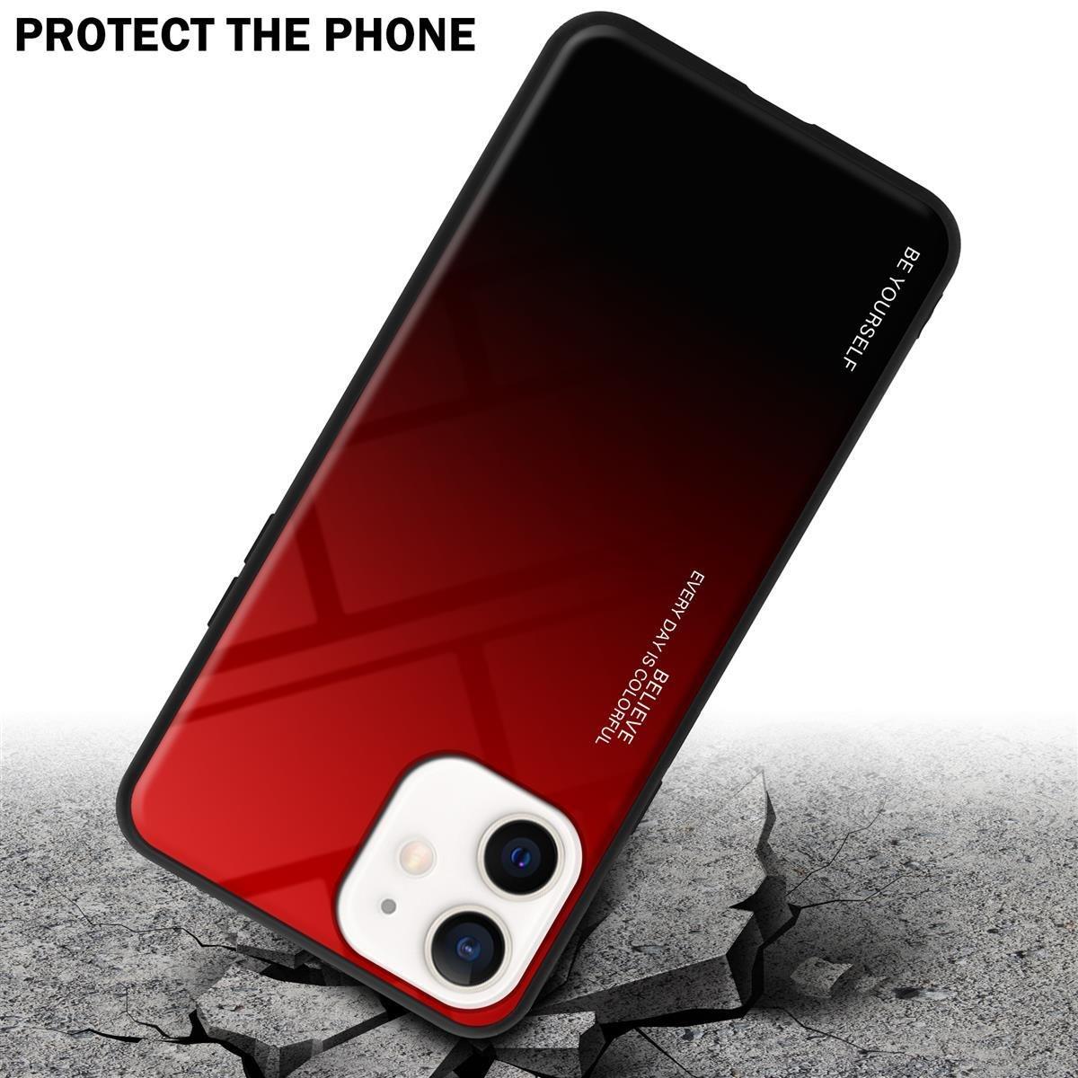 Cadorabo  Housse compatible avec Apple iPhone 12 MINI - Coque de protection bicolore en silicone TPU et dos en verre trempé 