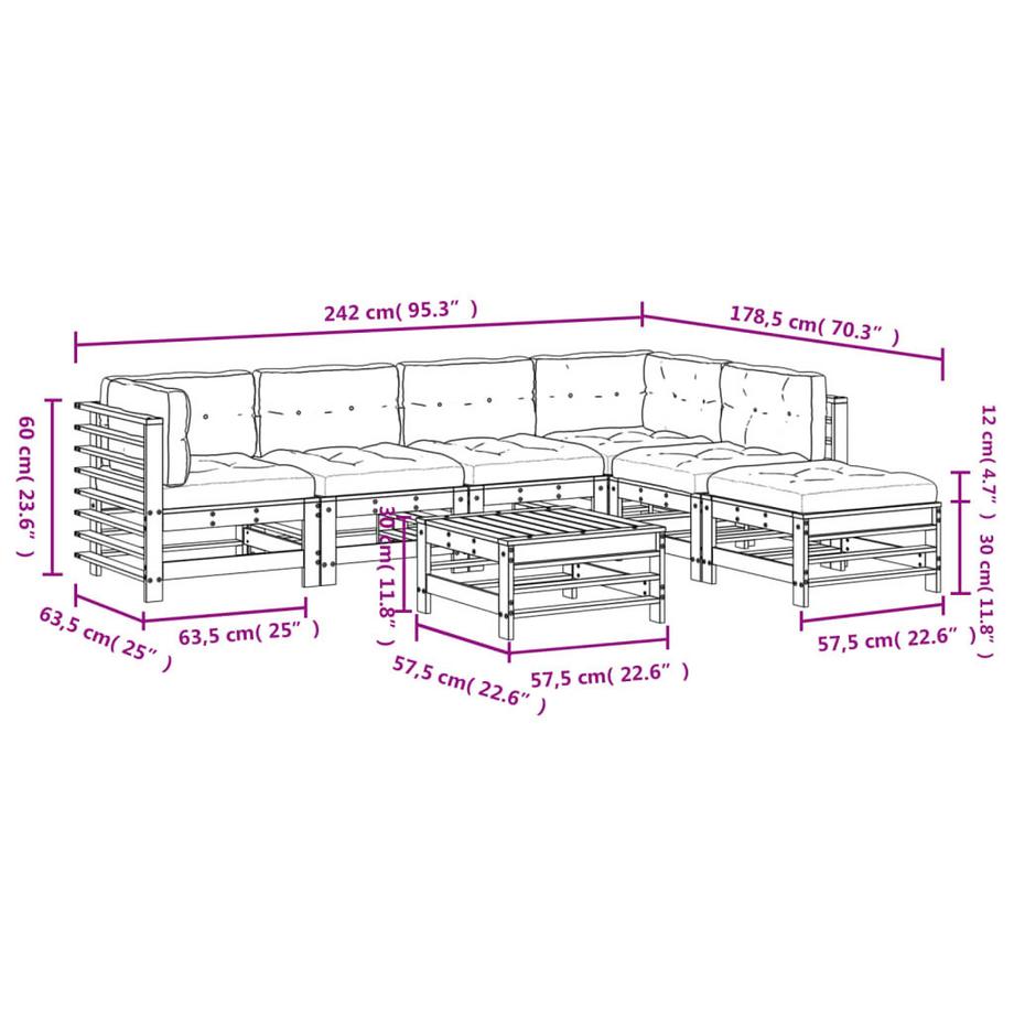 VidaXL Garten lounge set holz  