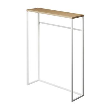 Consolle d'ingresso in metallo bianco e legno - L60 cm