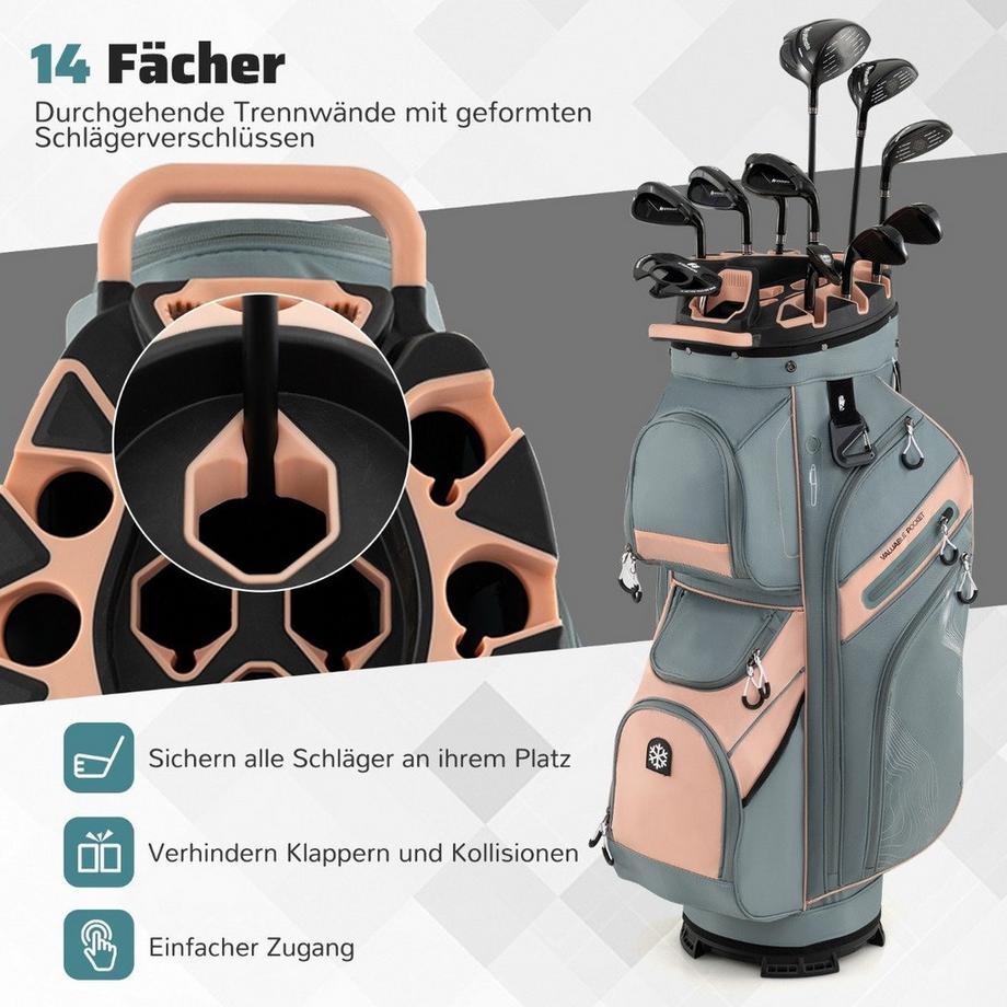 Northix  Borsa da golf con 14 divisori 