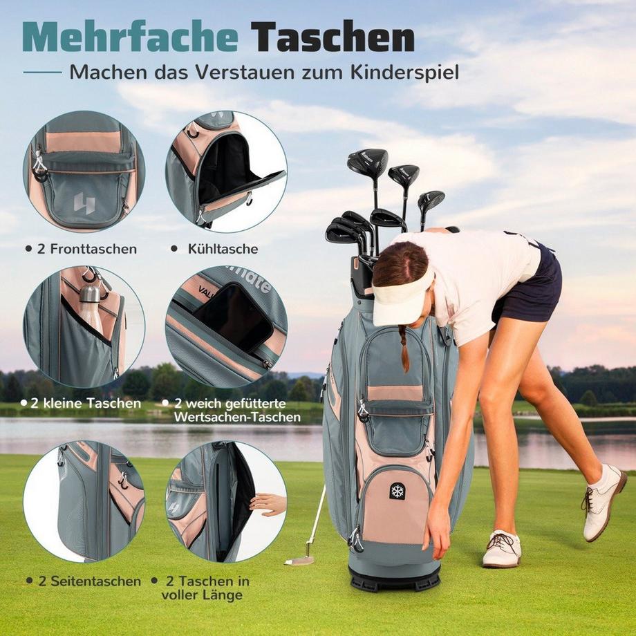 Northix  Borsa da golf con 14 divisori 