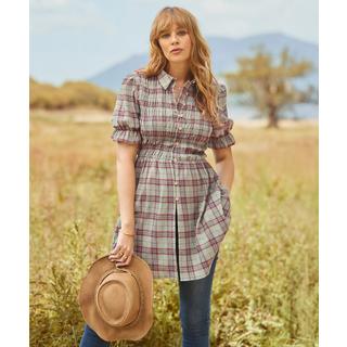 Joe Browns Chemisier Tunique Carreaux Détails Froncés  