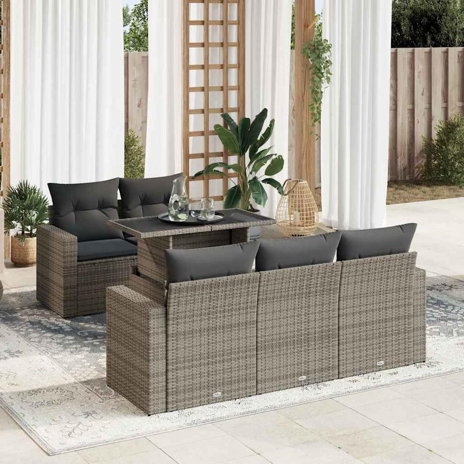 VidaXL set di divani da giardino Polirattan  