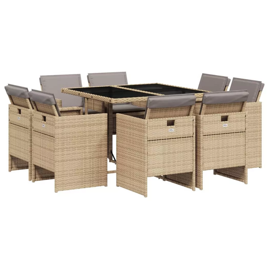 VidaXL - Garten essgruppe poly-rattan, One Size, Beige