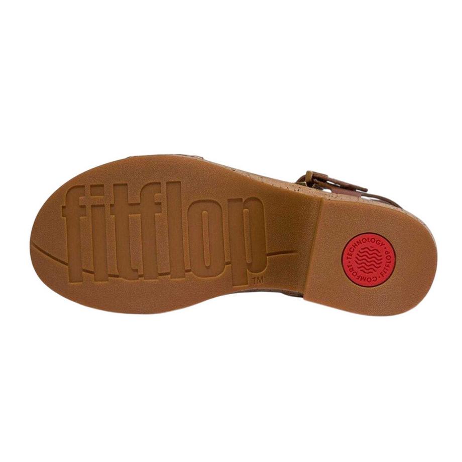 Fitflop Sandali in pelle con tacco a piattaforma e cinturini alla caviglia  