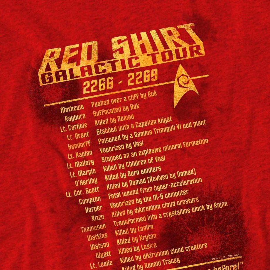 Star Trek Red Shirt Tour T-Shirt Imprimé  