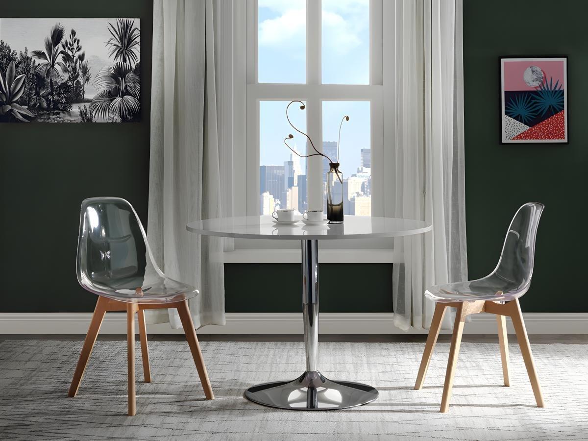 Vente-unique Stuhl 2erSet AUDRA Polycarbonat Buche Transparent  