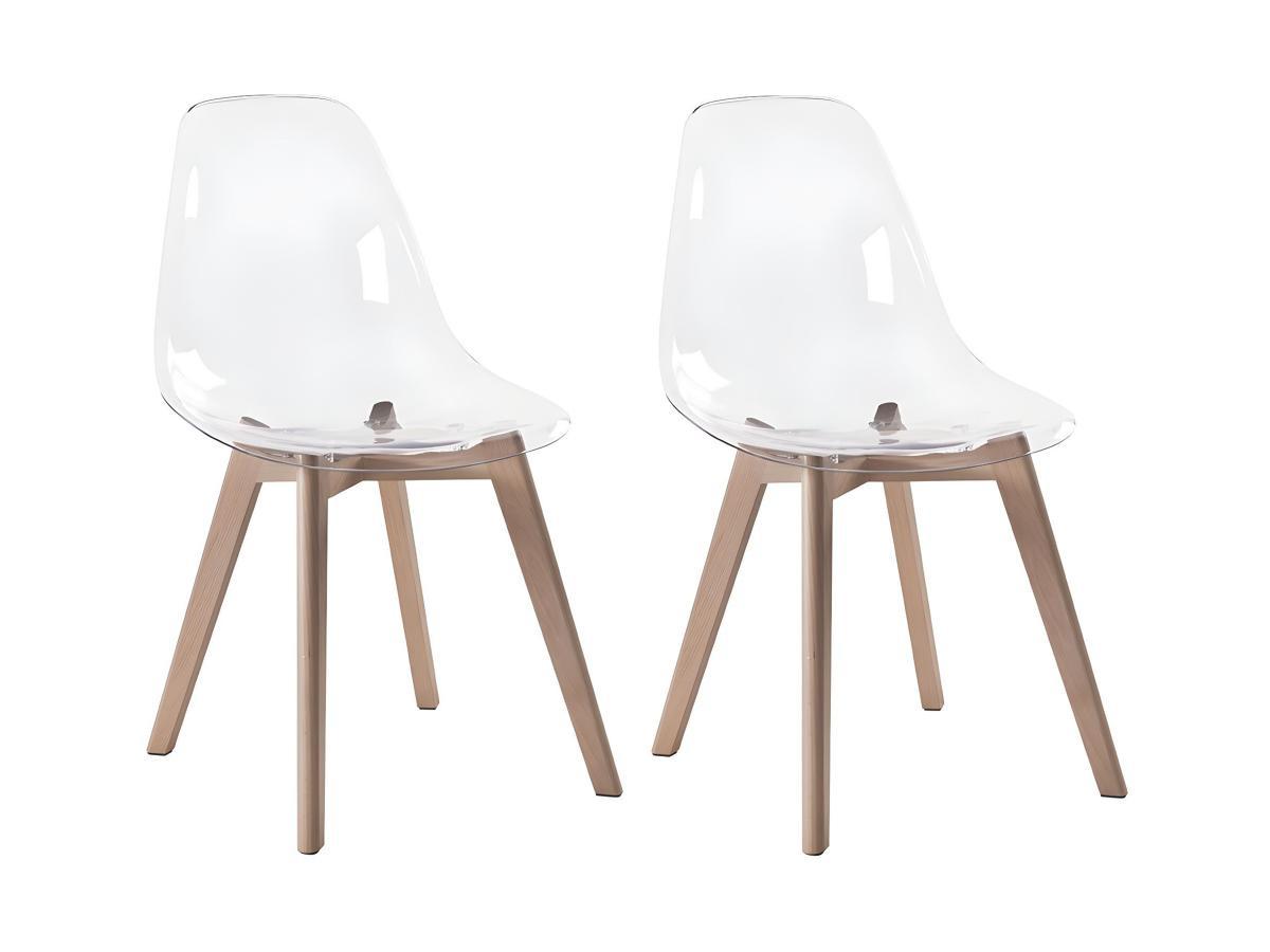 Vente-unique Stuhl 2erSet AUDRA Polycarbonat Buche Transparent  