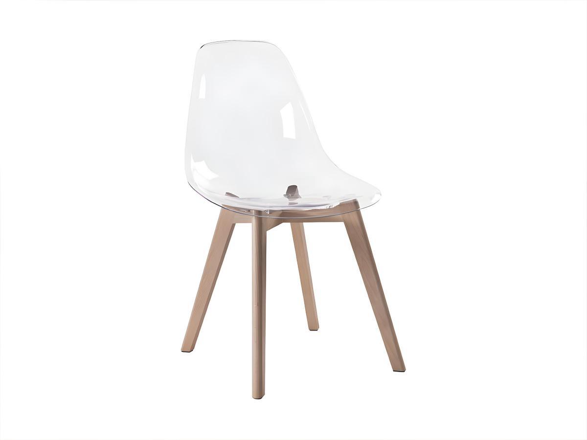 Vente-unique Stuhl 2erSet AUDRA Polycarbonat Buche Transparent  