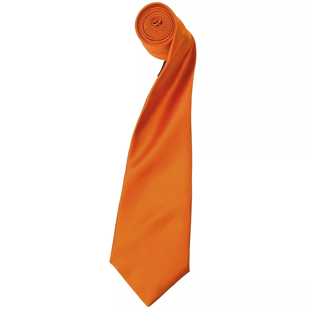 PREMIER - SatinKrawatte, unifarben (2 StückPackung), für Herren, Orange, One Size