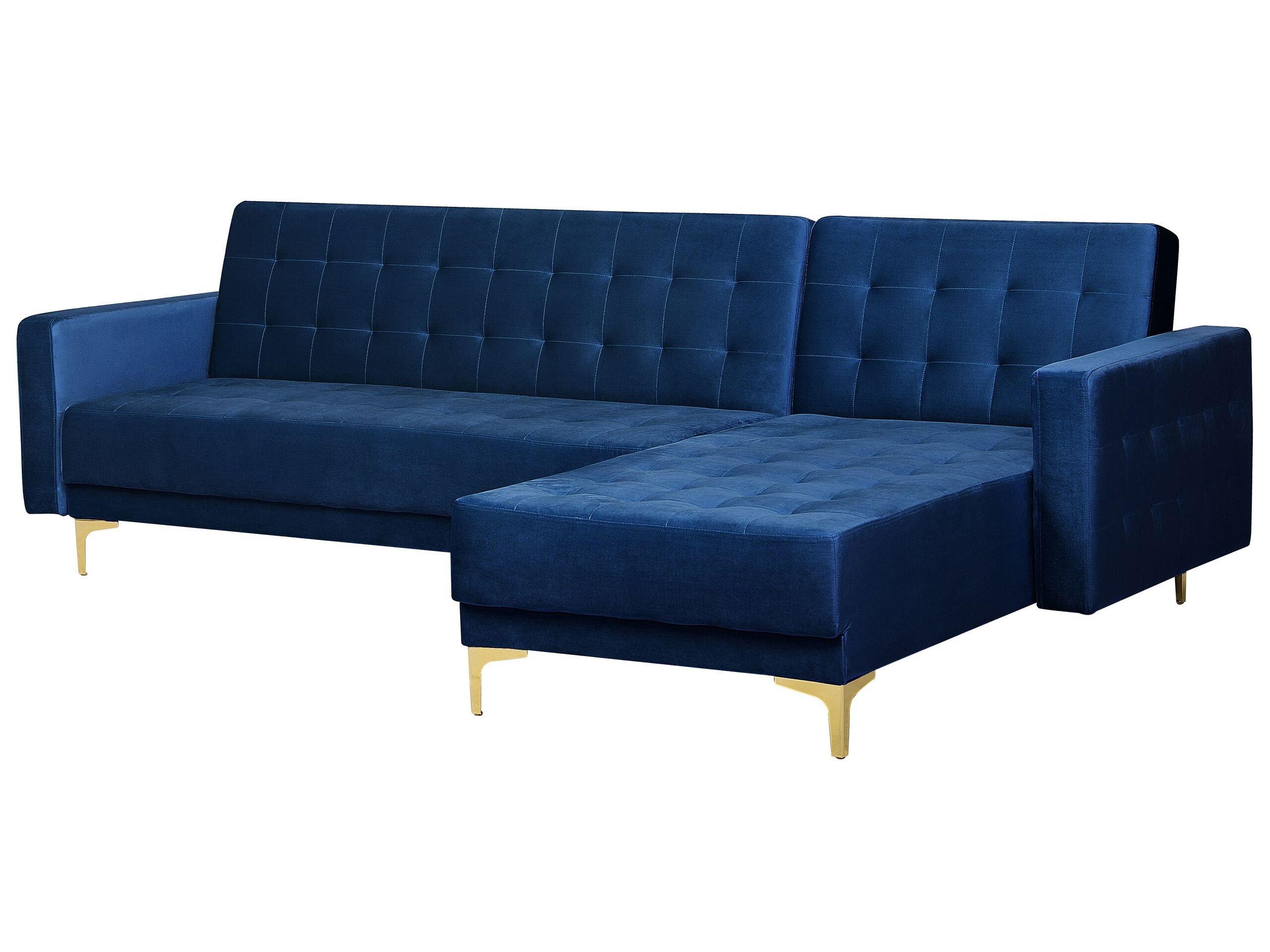 Beliani Ecksofa aus Samtstoff Modern ABERDEEN  