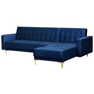 Beliani Ecksofa aus Samtstoff Modern ABERDEEN  