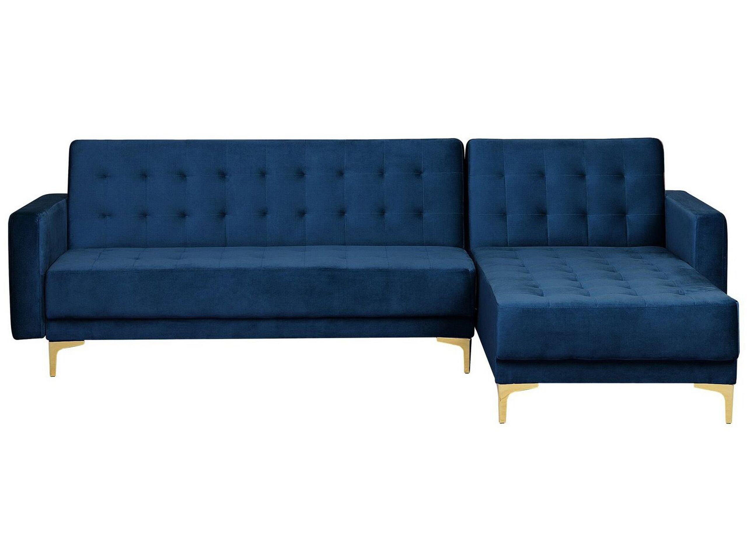 Beliani Ecksofa aus Samtstoff Modern ABERDEEN  