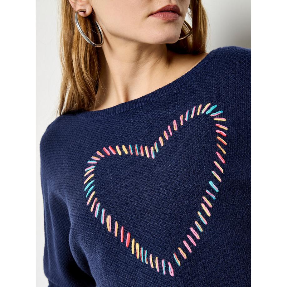 APRICOT Maglione colorato con cuore ricamato  
