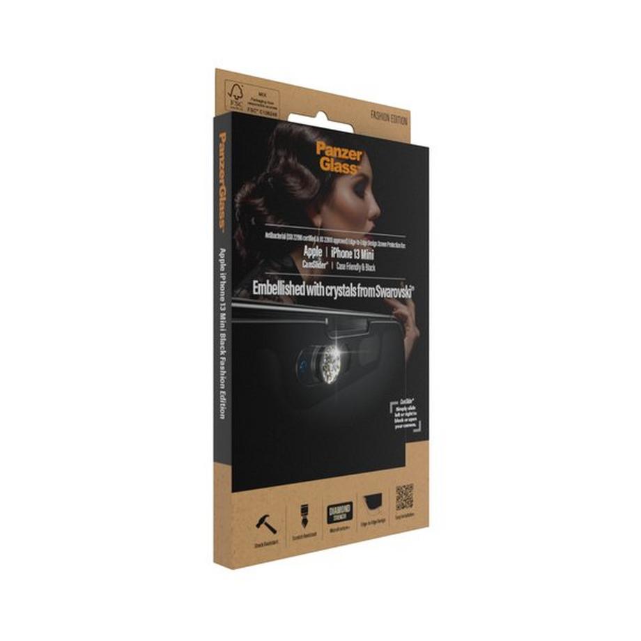 PanzerGlass  ™ CamSlider® Displayschutzglas  iPhone 13 Mini - Embellished with crystals from Swarovski® | Edge-to-Edge 