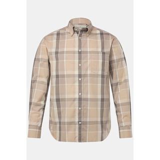 JP1880  Camicia con quadri, maniche lunghe, colletto button-down e cotone biologico certificato secondo il GOTS 