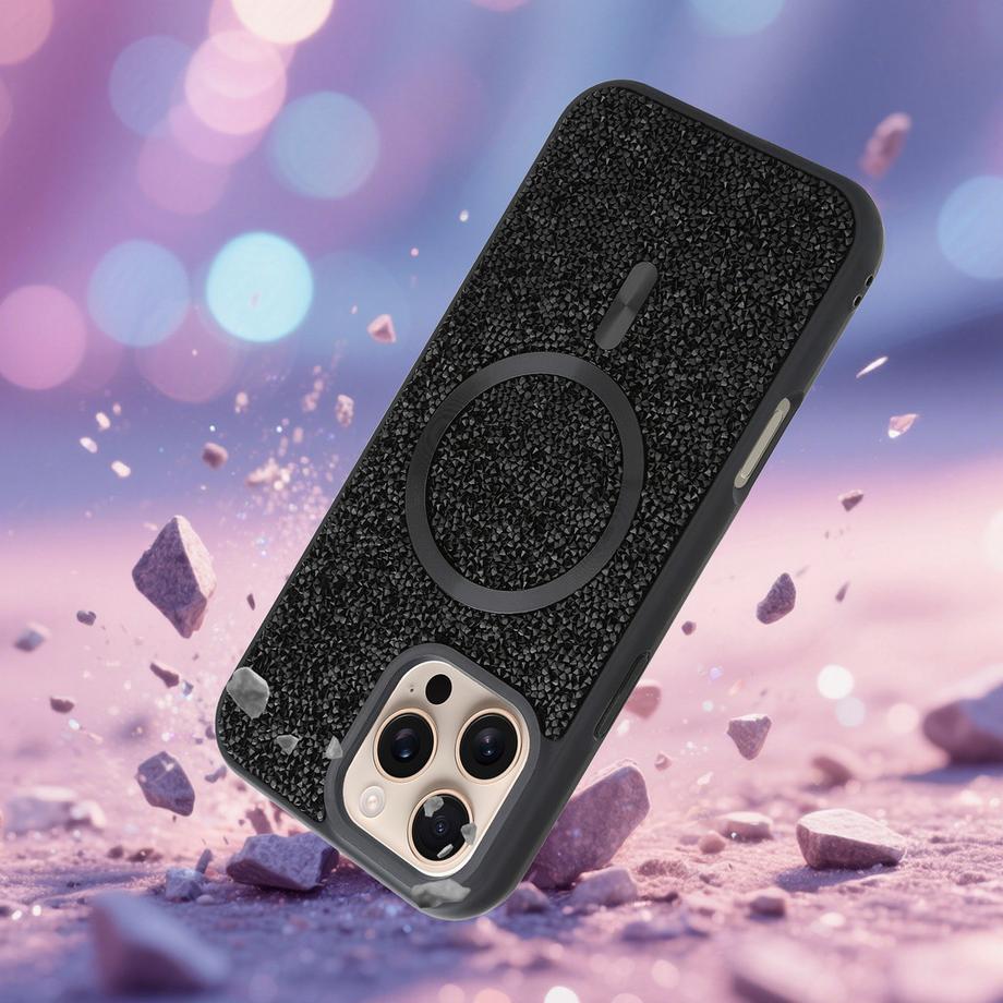 Cadorabo  iPhone 16 PRO MAX Hülle kompatibel mit MagSafe Glitzer Diamant Design 