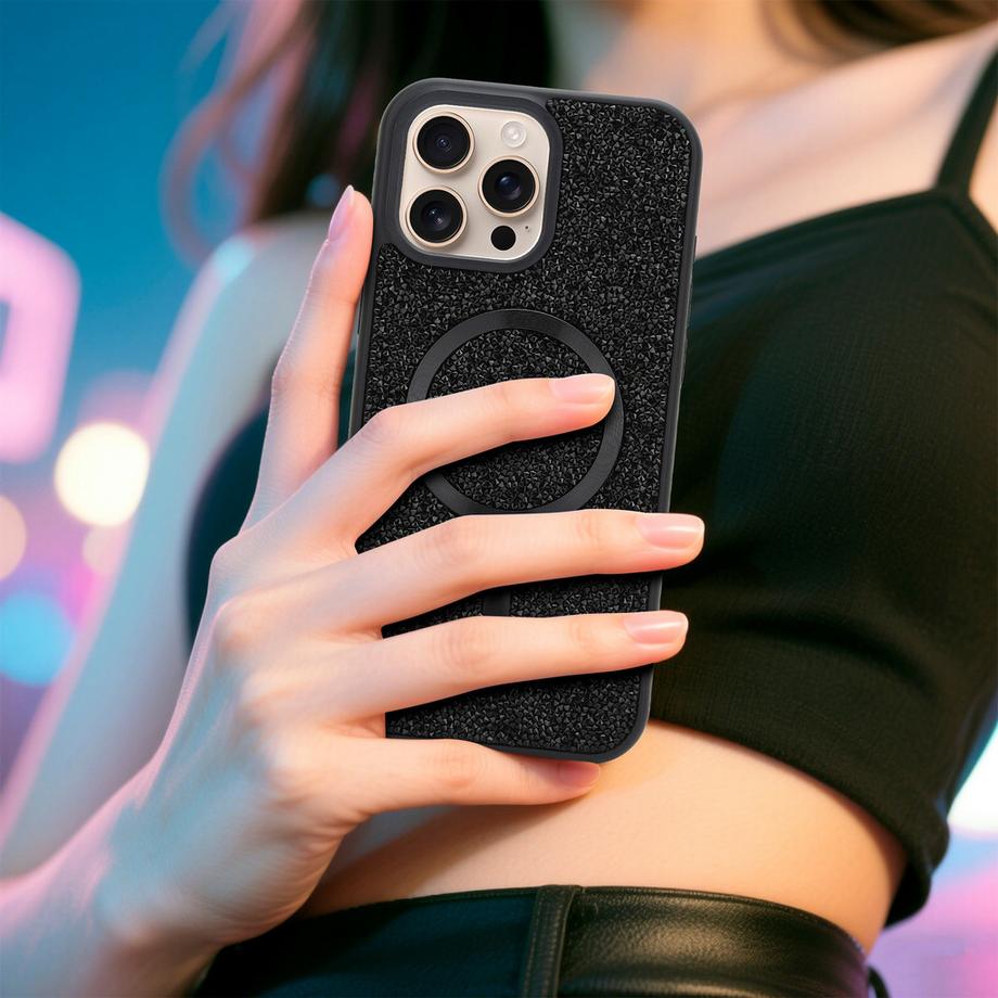 Cadorabo  iPhone 16 PRO MAX Hülle kompatibel mit MagSafe Glitzer Diamant Design 