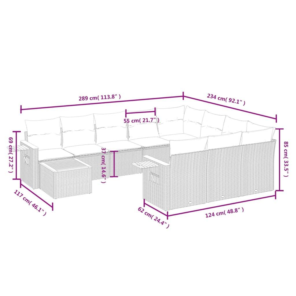 VidaXL Ensemble de canapés de jardin rotin synthétique  