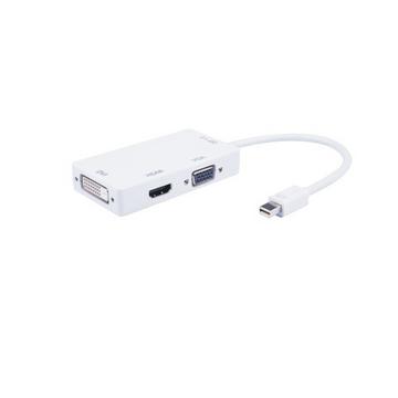 M-Cab 7003613 cavo e adattatore video Mini DisplayPort DVI-D + VGA (D-Sub) + HDMI Bianco