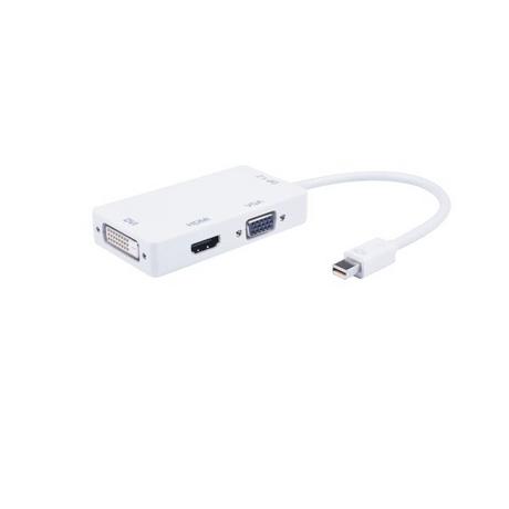 M-CAB  M-Cab 7003613 câble vidéo et adaptateur Mini DisplayPort DVI-D + VGA (D-Sub) + HDMI Blanc 