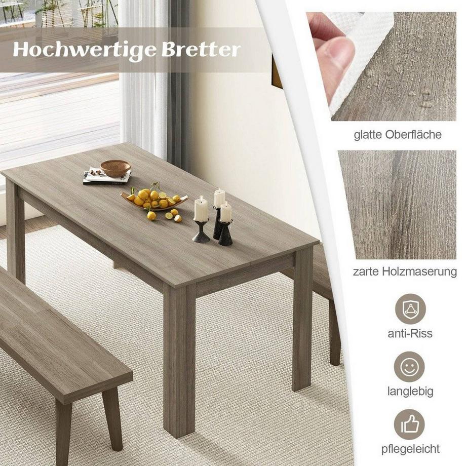 Northix Esstisch Holz 160 x 80 cm großer Tisch rechteckiger Küchentisch Speisetisch Natur  
