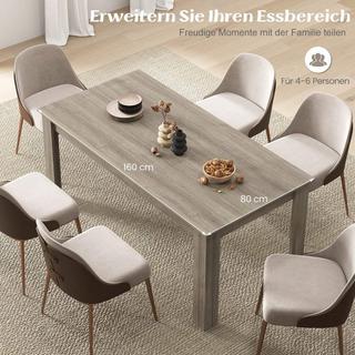 Northix Esstisch Holz 160 x 80 cm großer Tisch rechteckiger Küchentisch Speisetisch Natur  