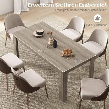 Esstisch Holz 160 x 80 cm großer Tisch rechteckiger Küchentisch Speisetisch Natur