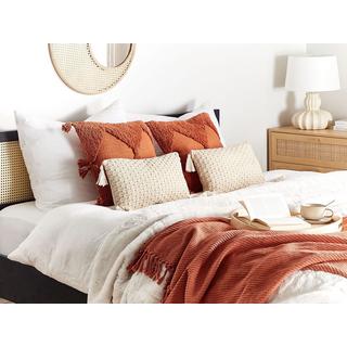 Beliani Lot de 2 coussins décoratifs en Polyester Boho HAKONE  