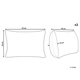 Beliani Lot de 2 coussins décoratifs en Polyester Boho HAKONE  