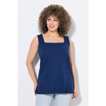 Top dal taglio aderente e smanicato con davanti doppio e scollo rettangolare