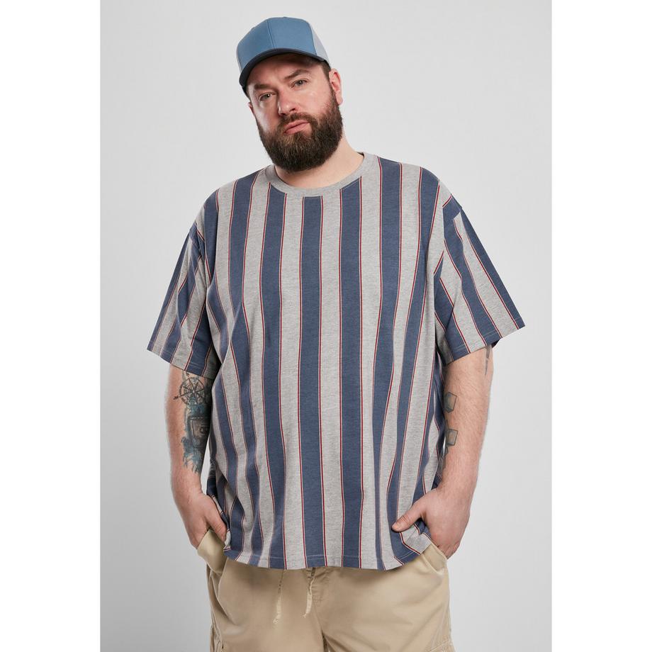 URBAN CLASSICS Printed Oversized Bold Stripe T-Shirt  