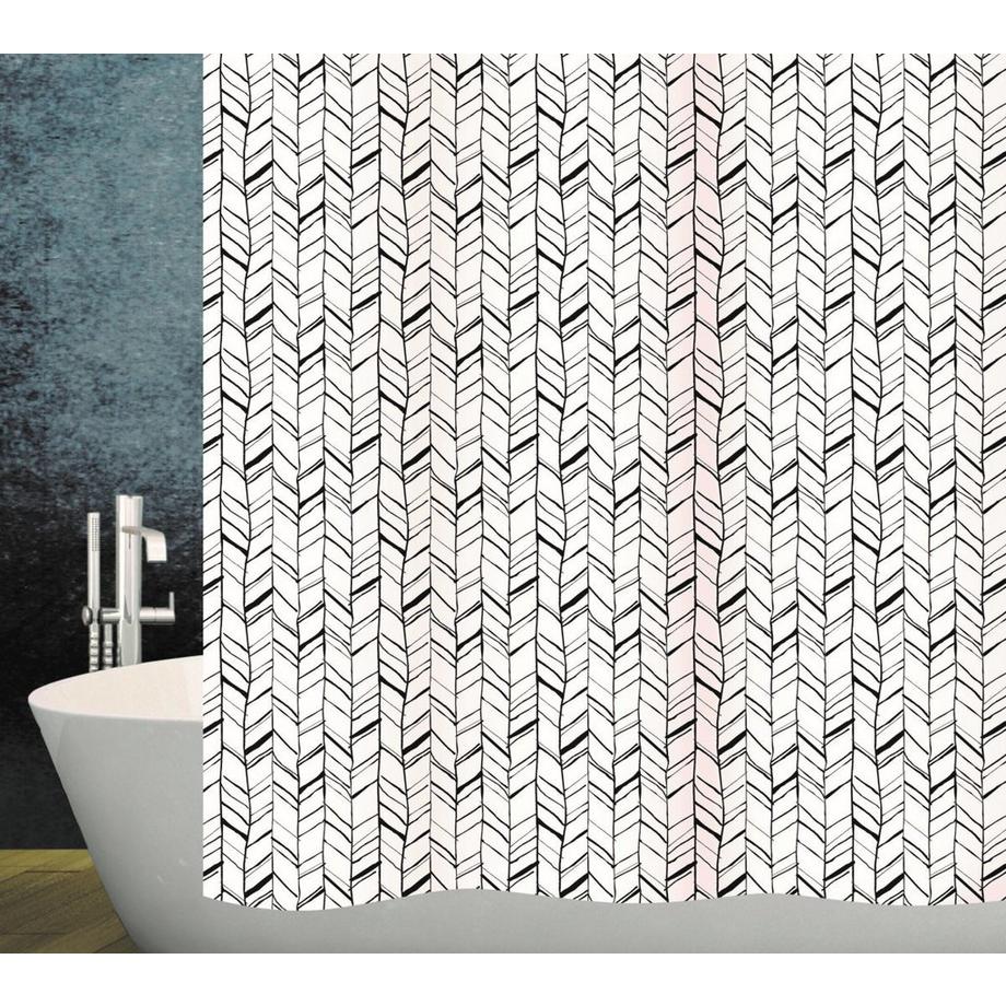 diaqua Rideau de douche textile Chevron  