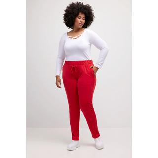 Ulla Popken  Pantalon Rena, jambes étroites, ceinture élastique, poches zippées 