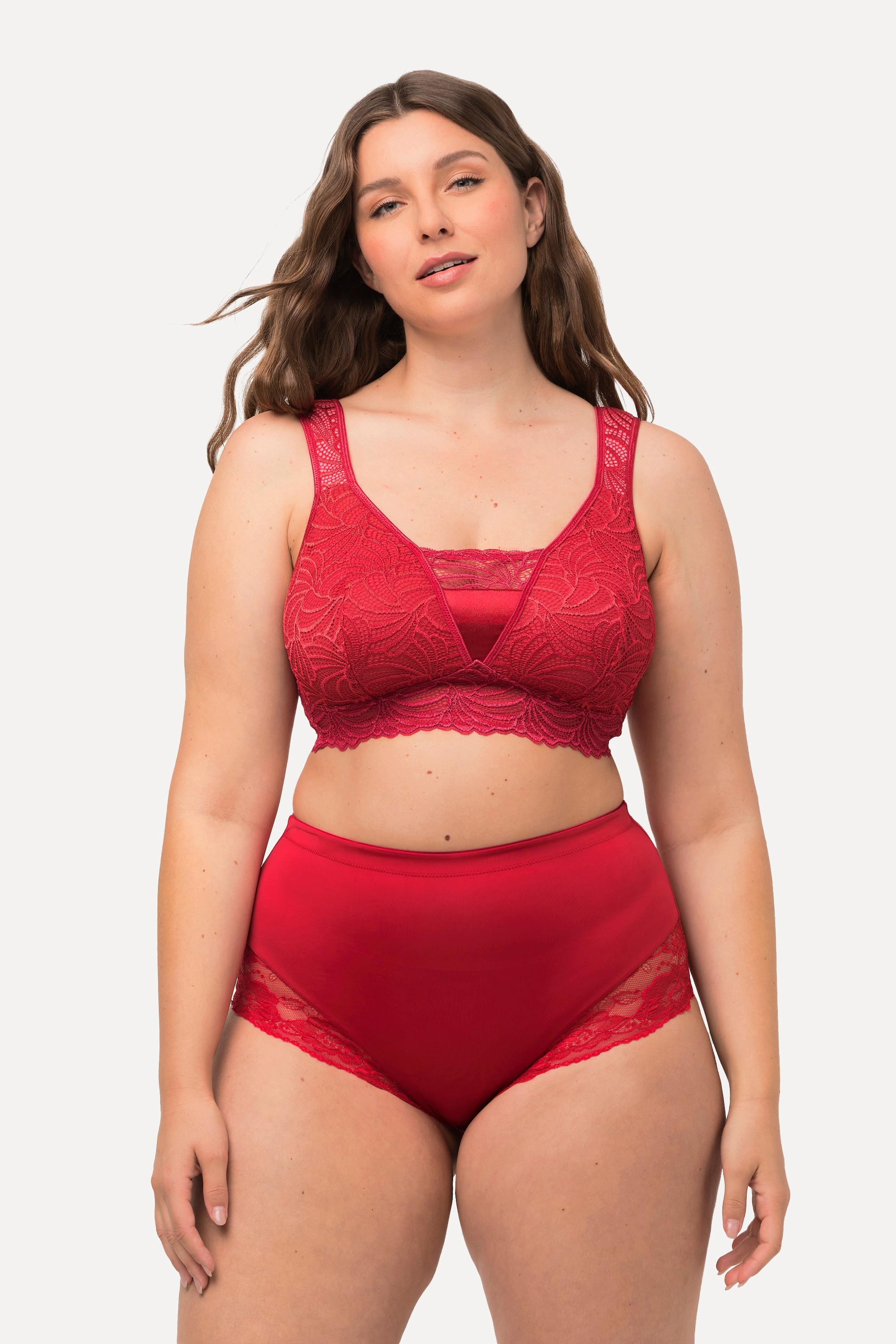 Ulla Popken  Bralette en dentelle, sans armatures. Bonnet B-F. 