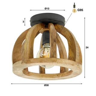 mutoni Deckenlampe Curved Wood 1L  