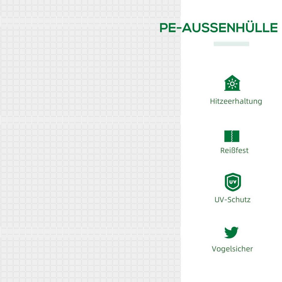 Northio Foliengewächshaus Mit Fenster, Pe Treibhaus, Tomatenhaus, Frühbeet, 120X60X60 Cm, Weiß  