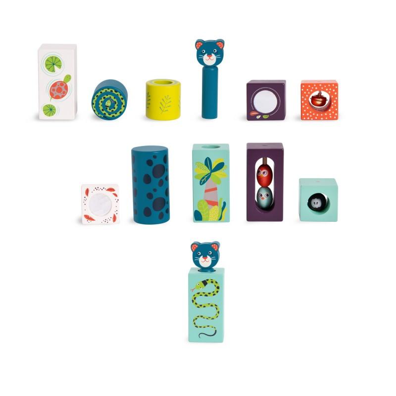 Moulin Roty  Jeu de construction sensoriel, Dans la Jungle, Moulin Roty 